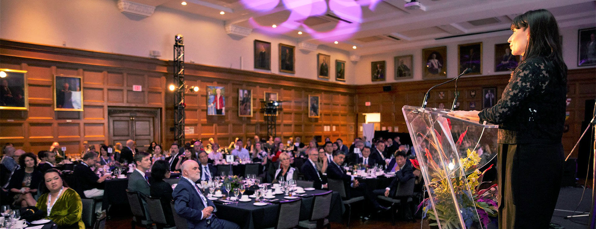 Professionals seated at a dinner for the Times Higher Education Summit 2018